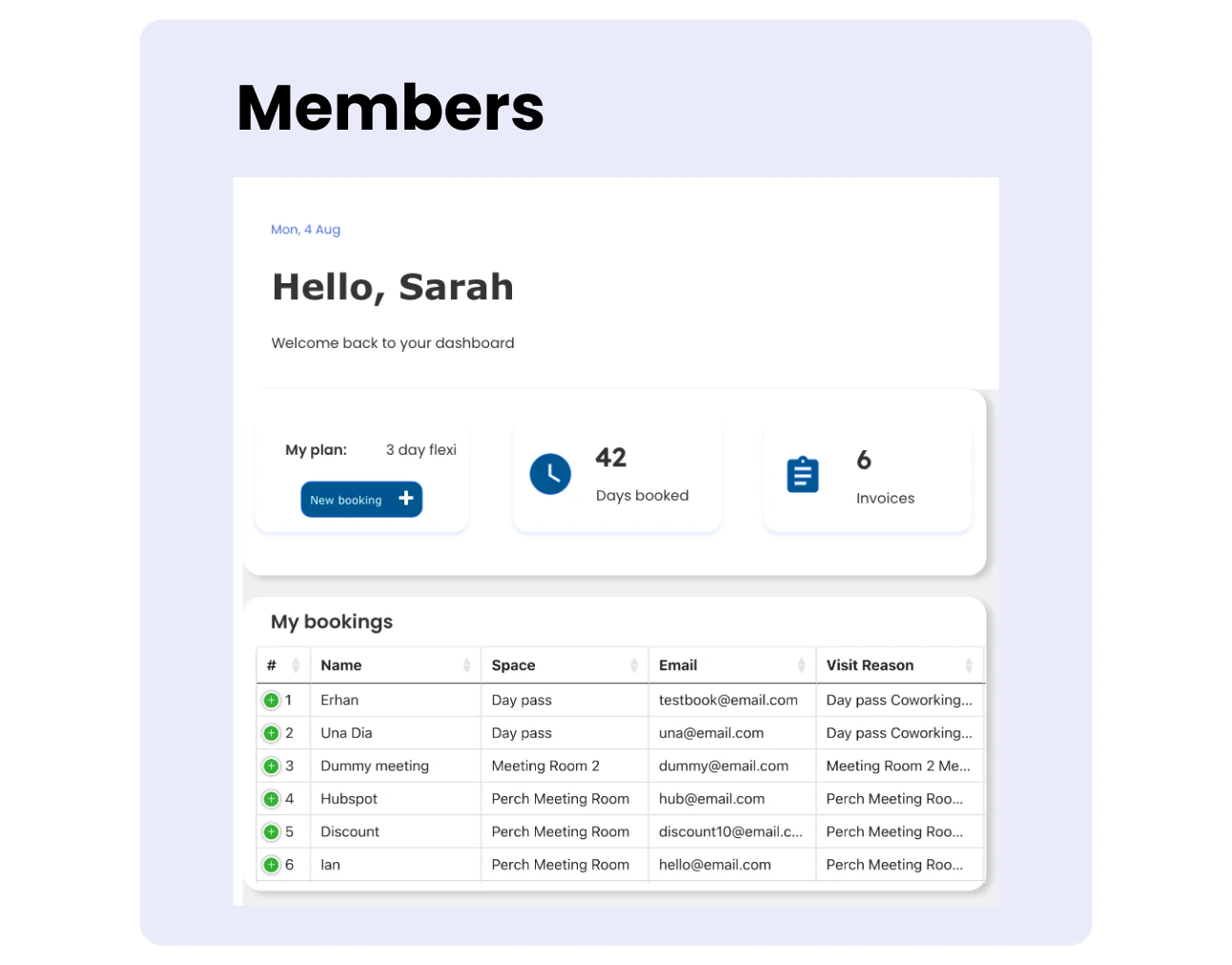 Coworking member experience management software